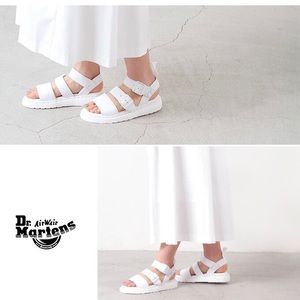 Dr Martens White Gryphon strap sandals